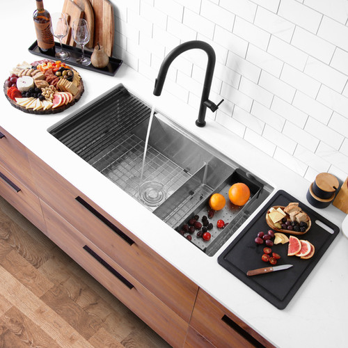 STYLISH 36'' VERSA3 S-636WK Workstation Double Bowl Kitchen