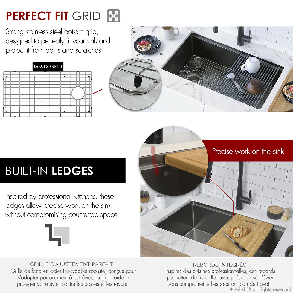 Thumbnail: STYLISH 33'' VERSA33 S-613WN Workstation Single Bowl Kitchen Sink