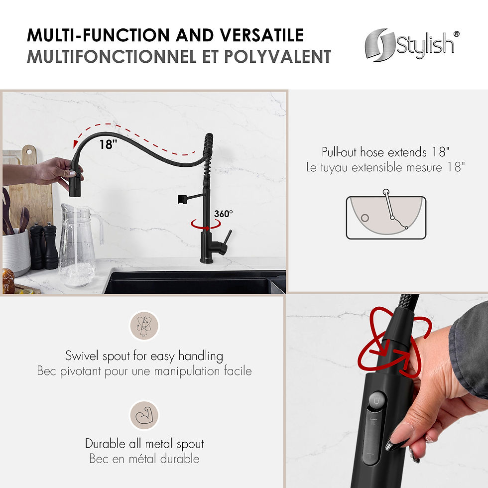 Thumbnail: STYLISH Pull Down Kitchen Faucet with Water Filter K-107NR