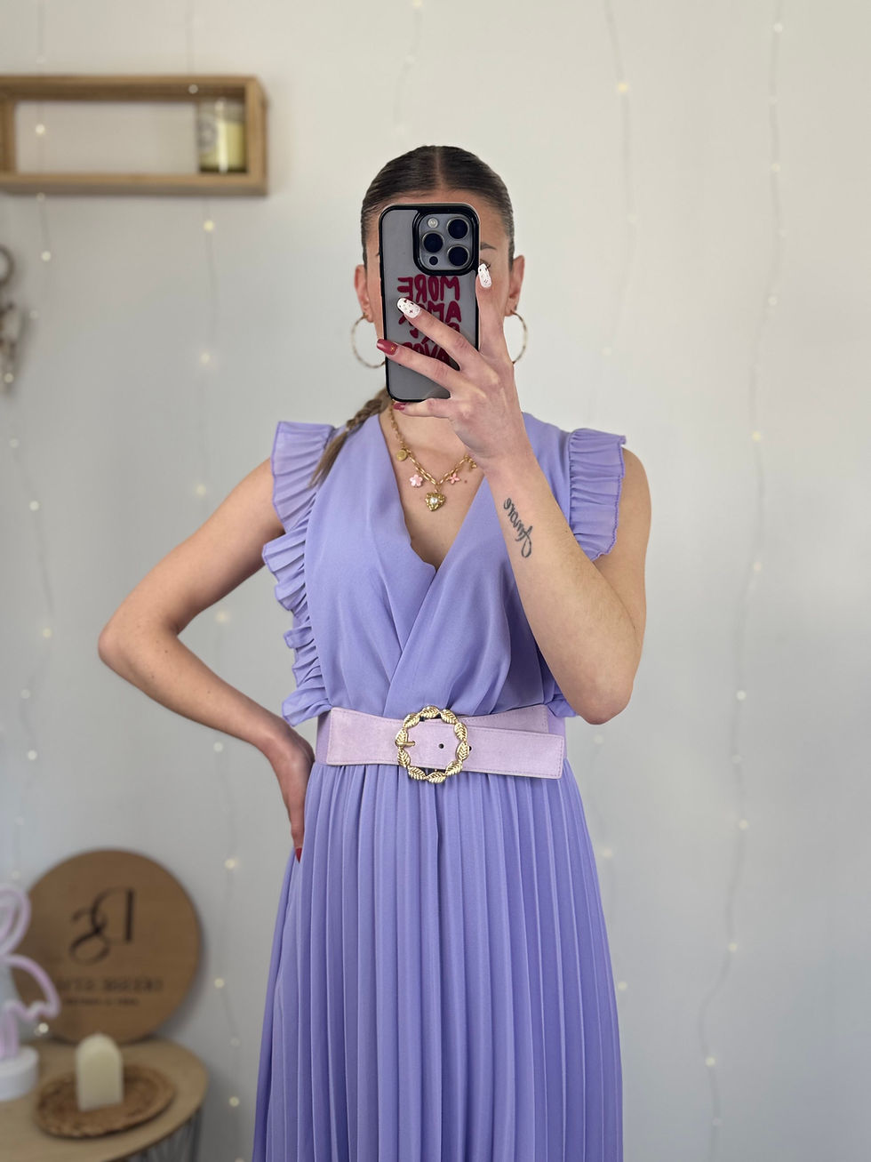 Thumbnail: Ceinture élastique FEUILLES lilas