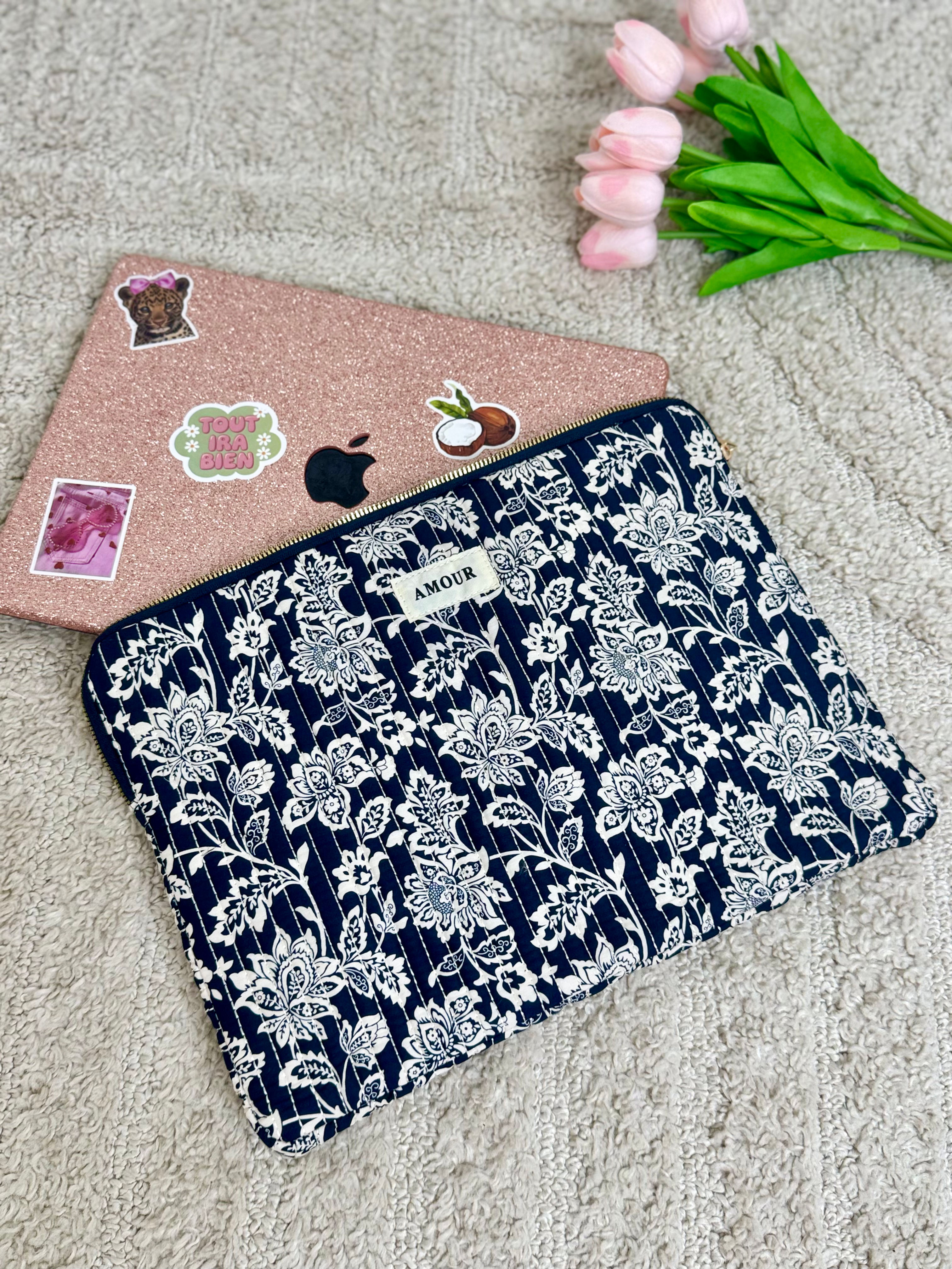 Pochette d'ordinateur bleu marine