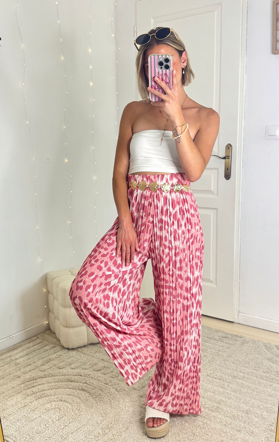 Miniatura: Pantalon MALO léopard rose