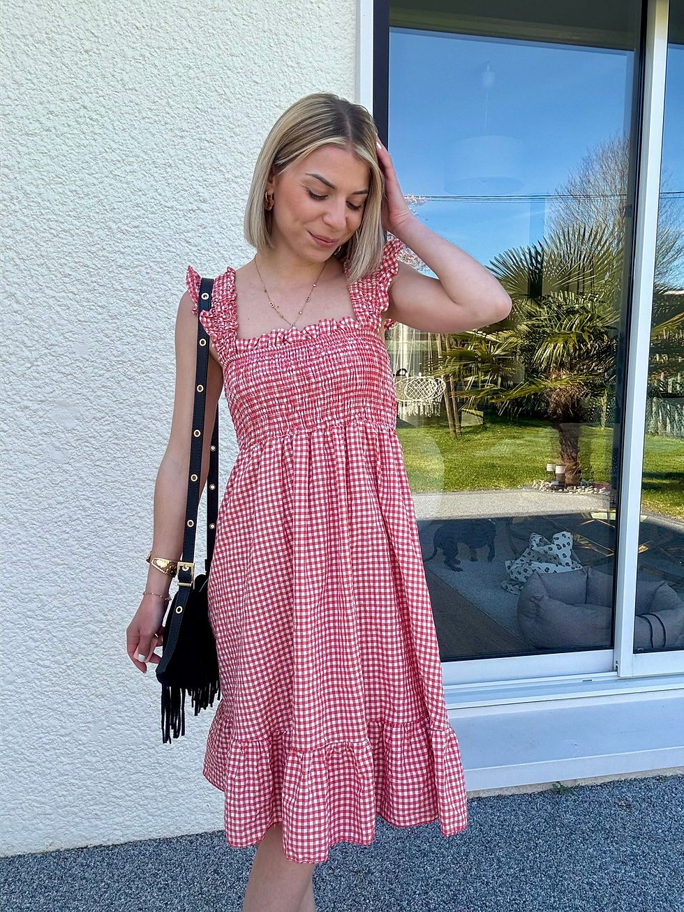 Miniatura: Robe VICHY bois de rose