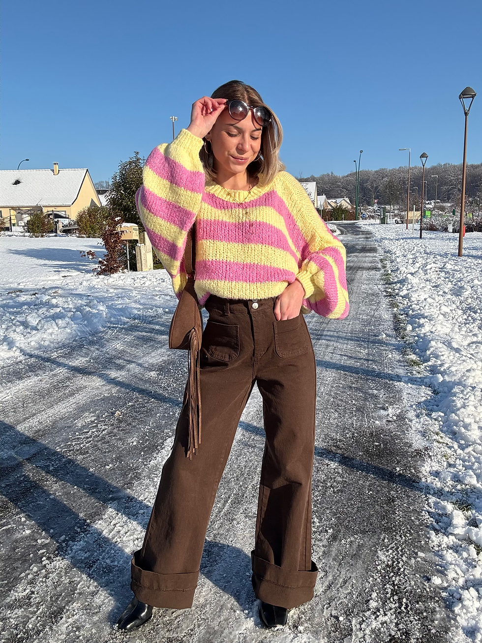 Miniatura: Jean WIDE LEG choco