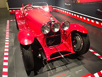 Red historic car in the Ferrari Museum