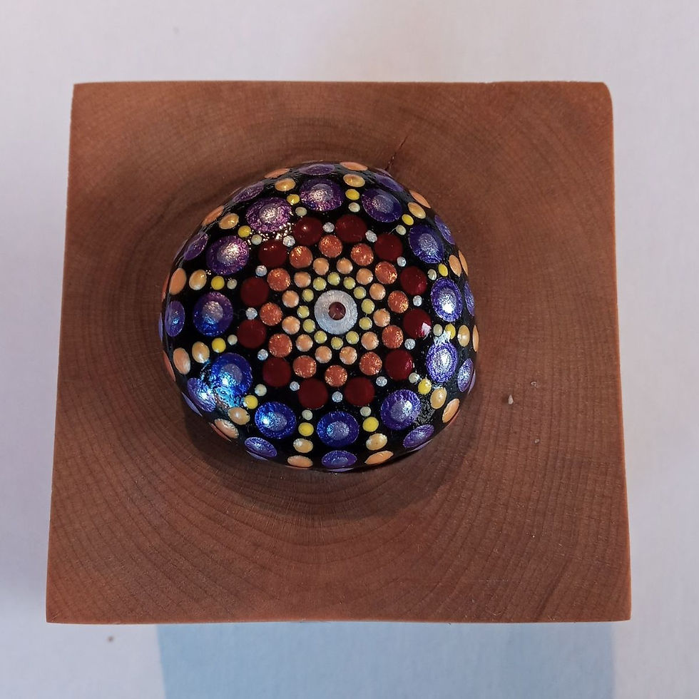 Peinture sur roche 105 vue de haut par l'artiste Mélanie Boutin - les pierres joyeuses