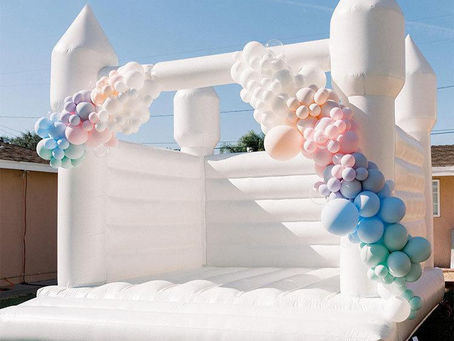 White Bounce Castle for Toddler Parties