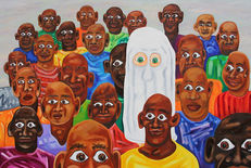Ghost in a crowd. Oil on canvas. 150x100cm. 2014