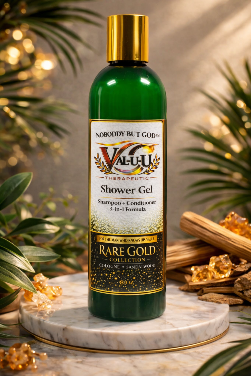 ValuU Shower Gel – Shampoo + Conditioner 3-in-1 | Rare Gold Collection (8 oz)