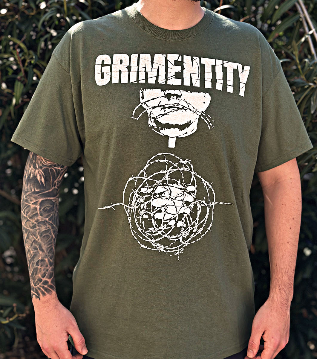GRIMENTITY - The Power Of Broken (Green) T-Shirt Front cover