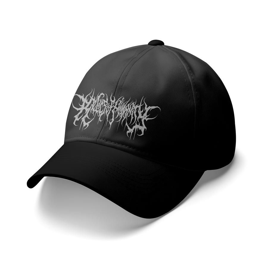 RELICS OF HUMANITY - LIGHT GREY LOGO - BLACK FLEXFIT HAT