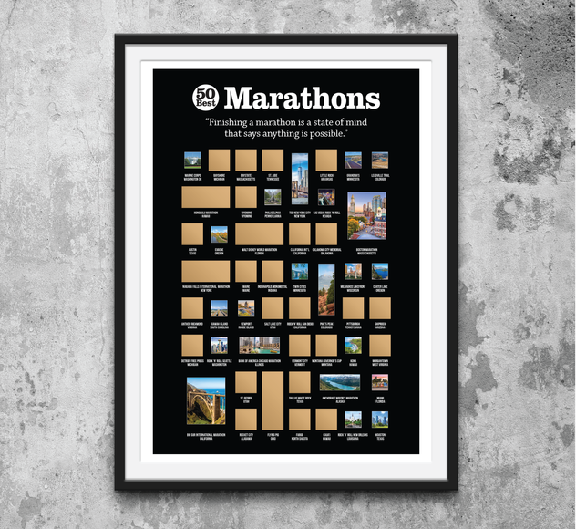 50 Bests Marathons in America Bucket List Poster