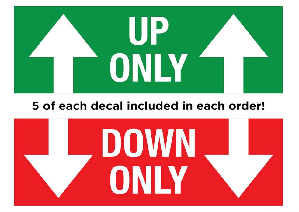 up only down only stair decals