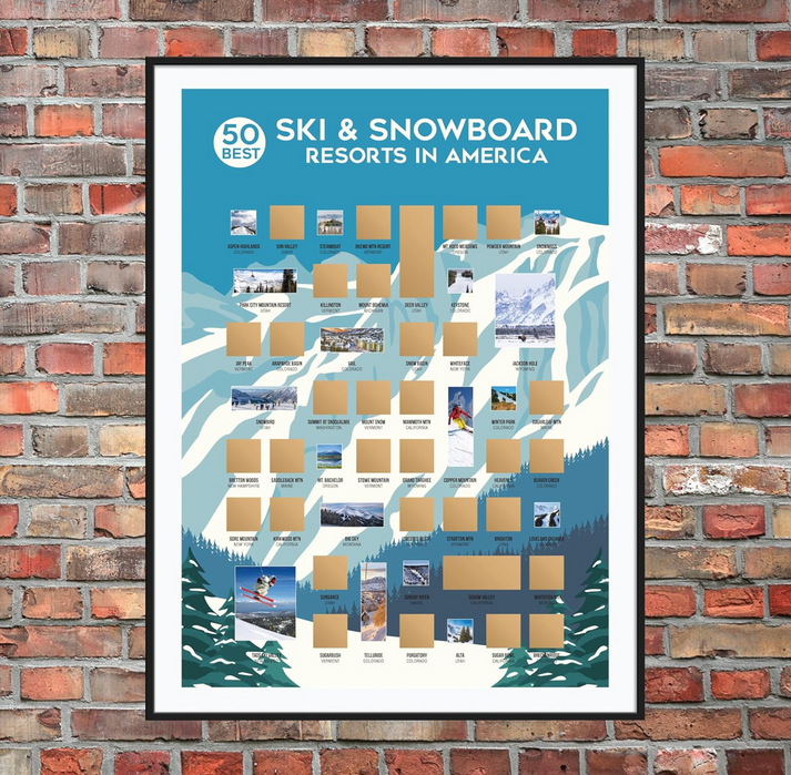 ski scratch off poster
