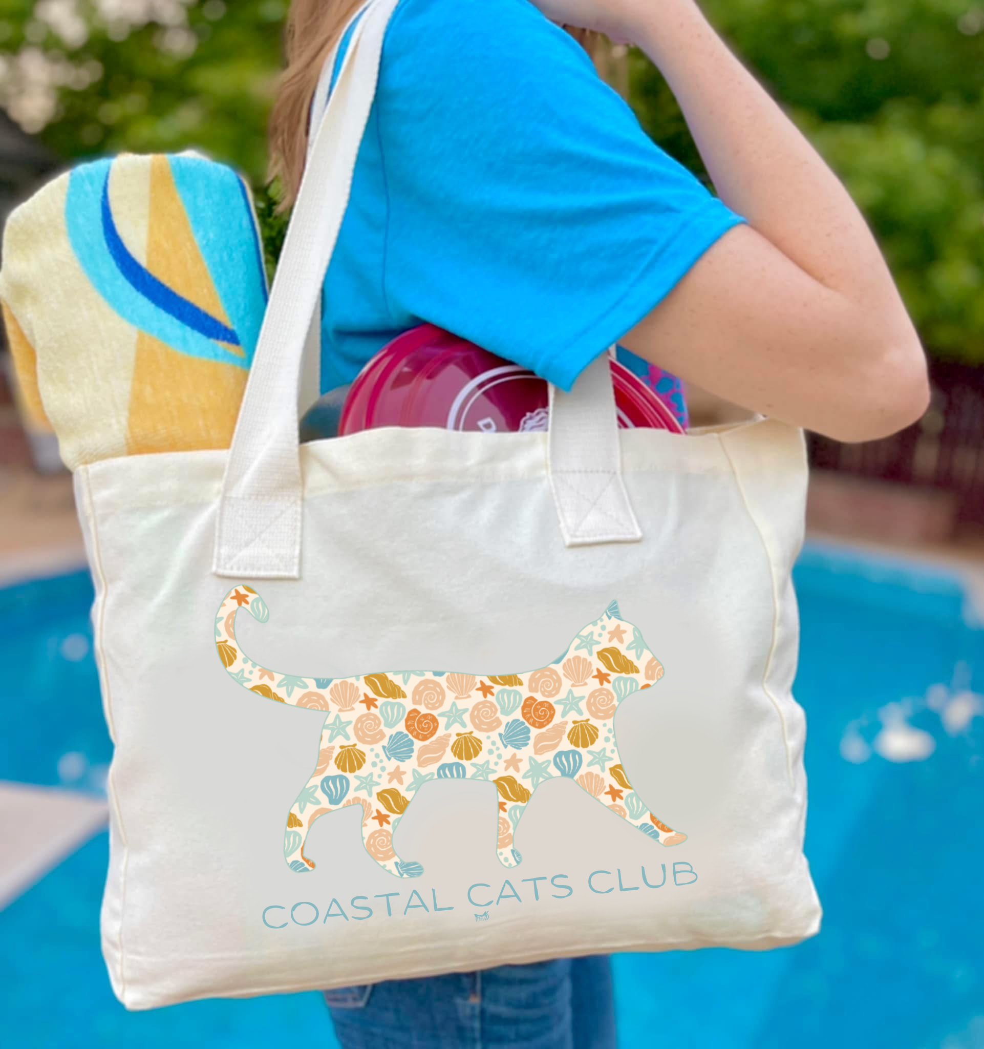 Coastal Cats Club Tote Bag