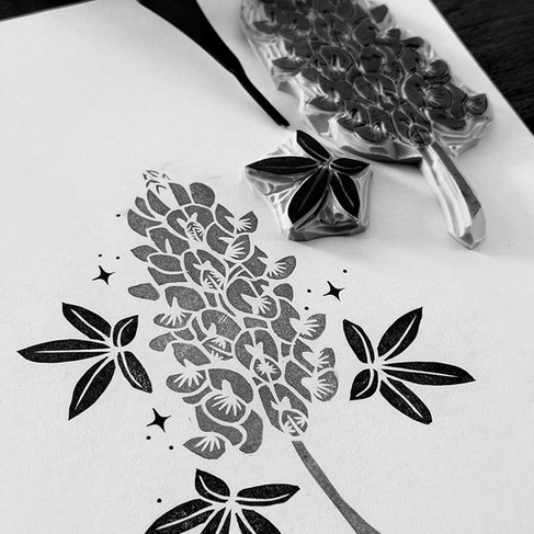 Original linocut print by Texas printmaker, part of the 2026 mid-year collection.