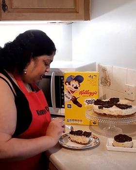 Kim Makes Coco Pop & Coconut Cheesecake