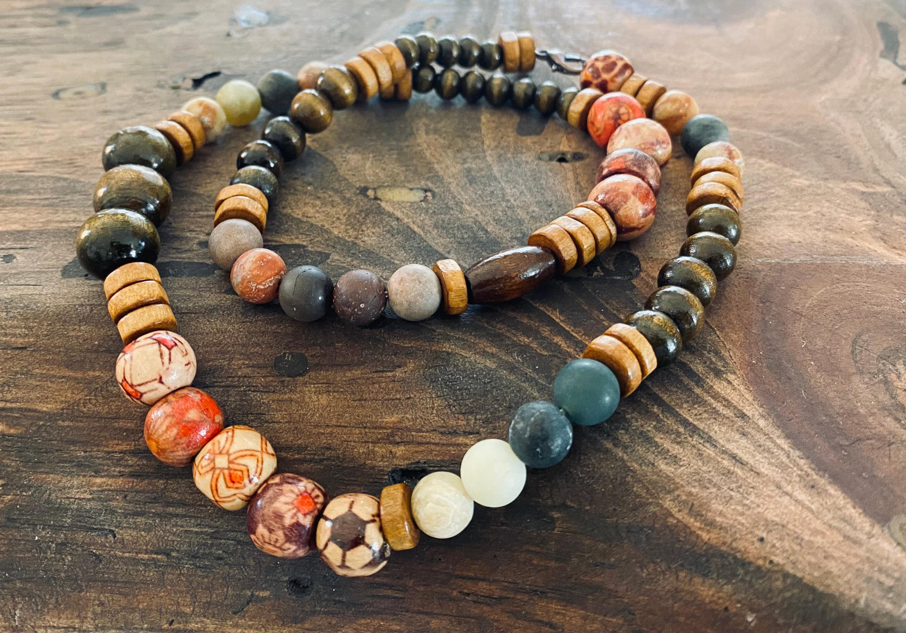 Original deco and gem necklace