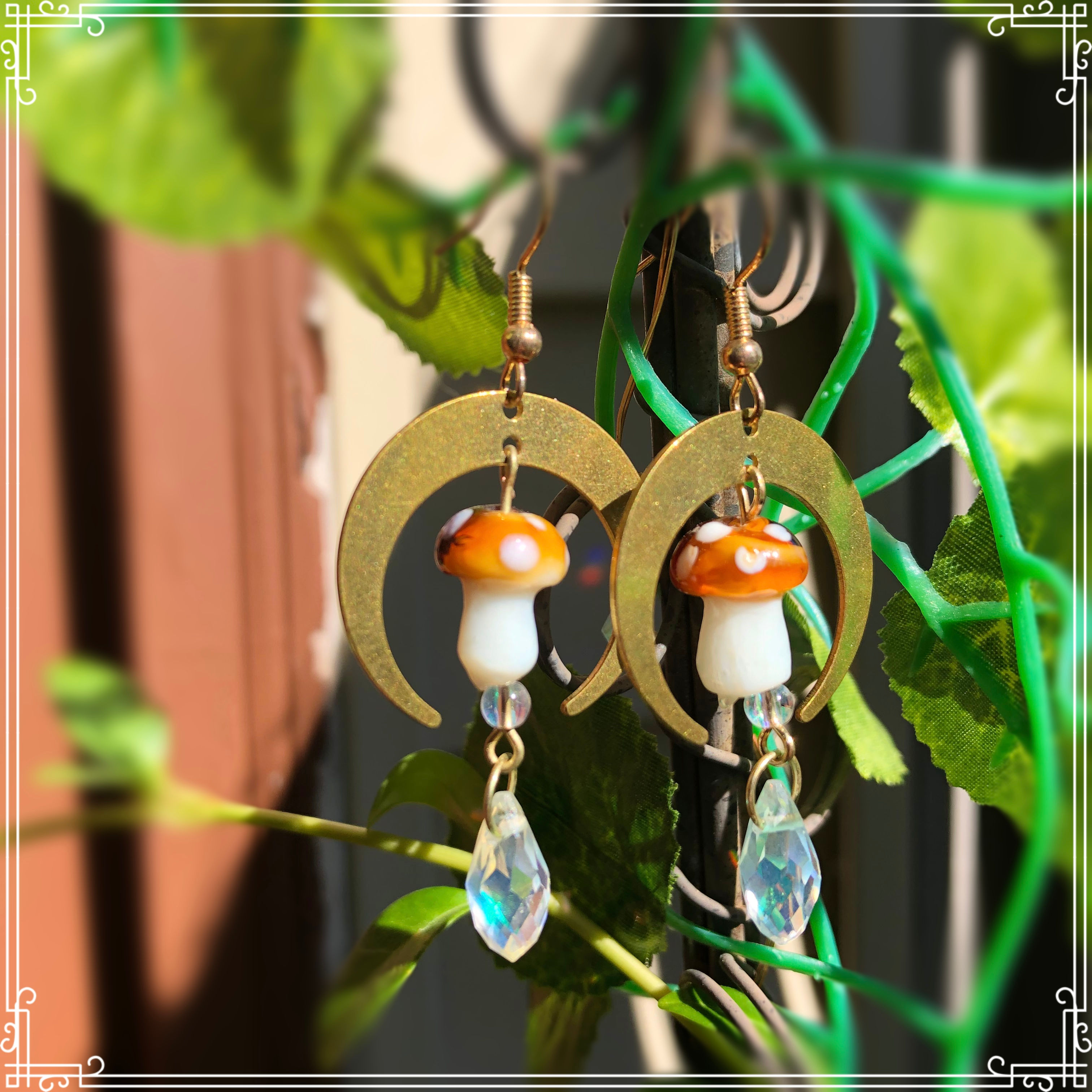 Mushroom Dance Sun Catcher Earrings