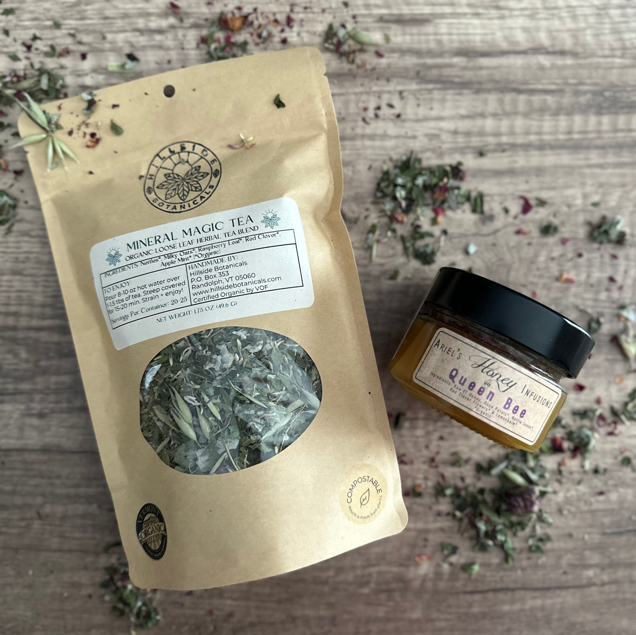 Bag of Tea and Jar of Honey