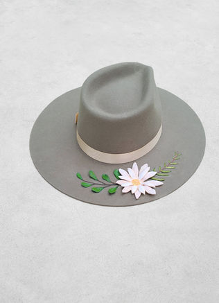 custom painted western boho hat flower