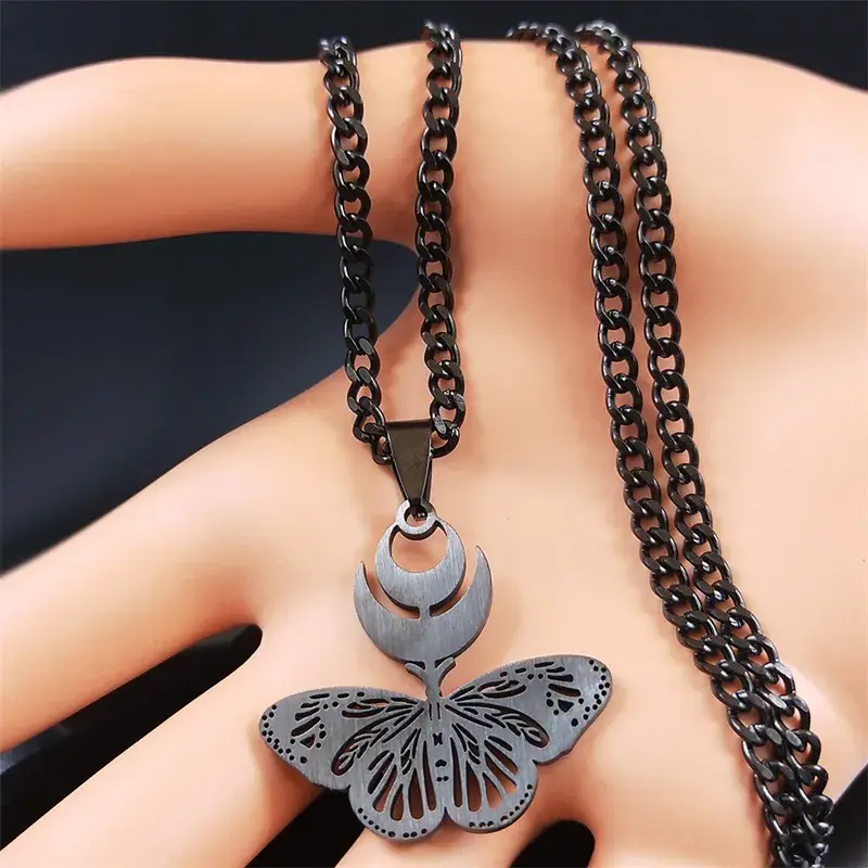 Thumbnail: Collier Choker Gothique Lune et Papillon - Lovely FAJA