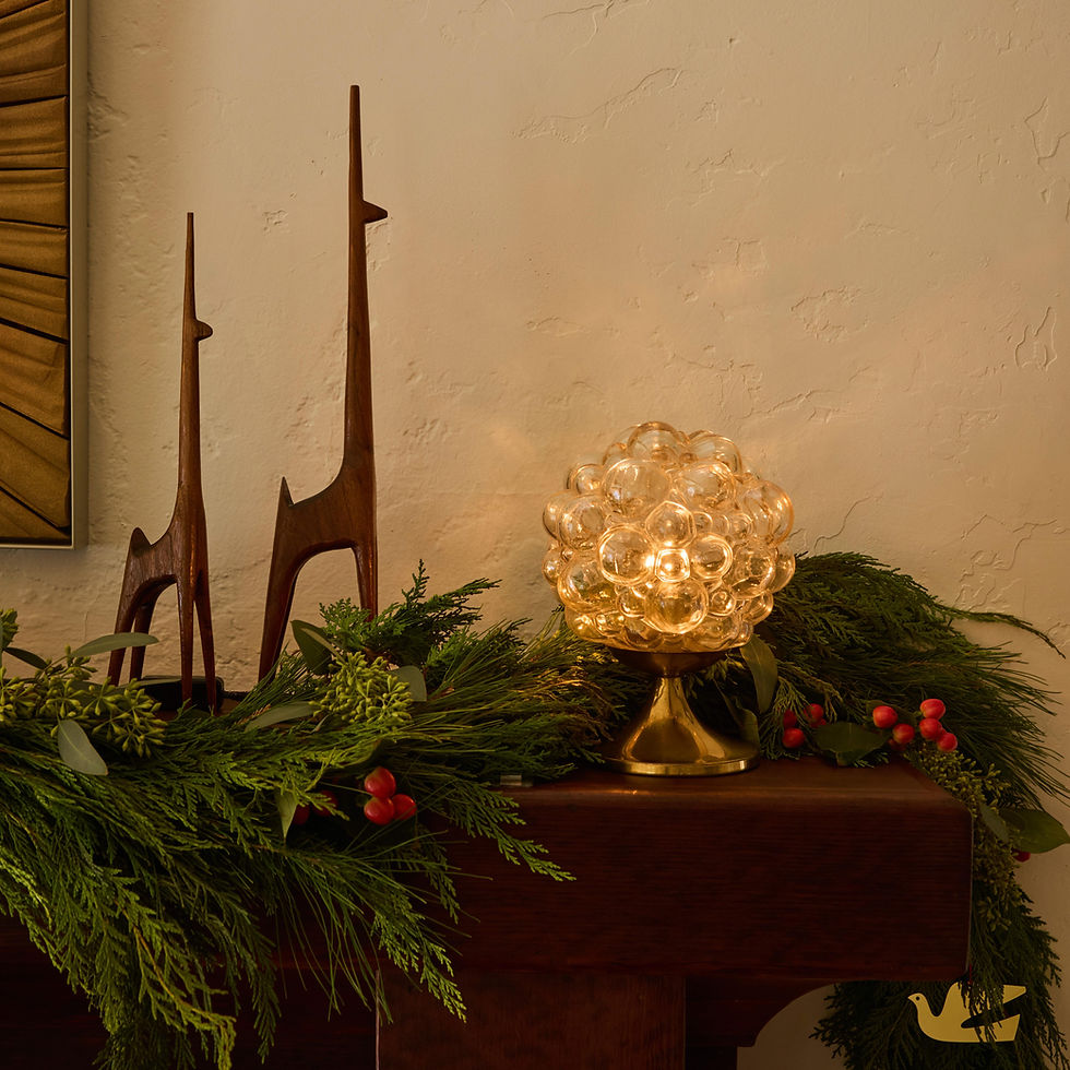 V3544 1960s Helena Tynell Amber Bubble Glass & Brass Table Lamp for Limburg Two Enlighten