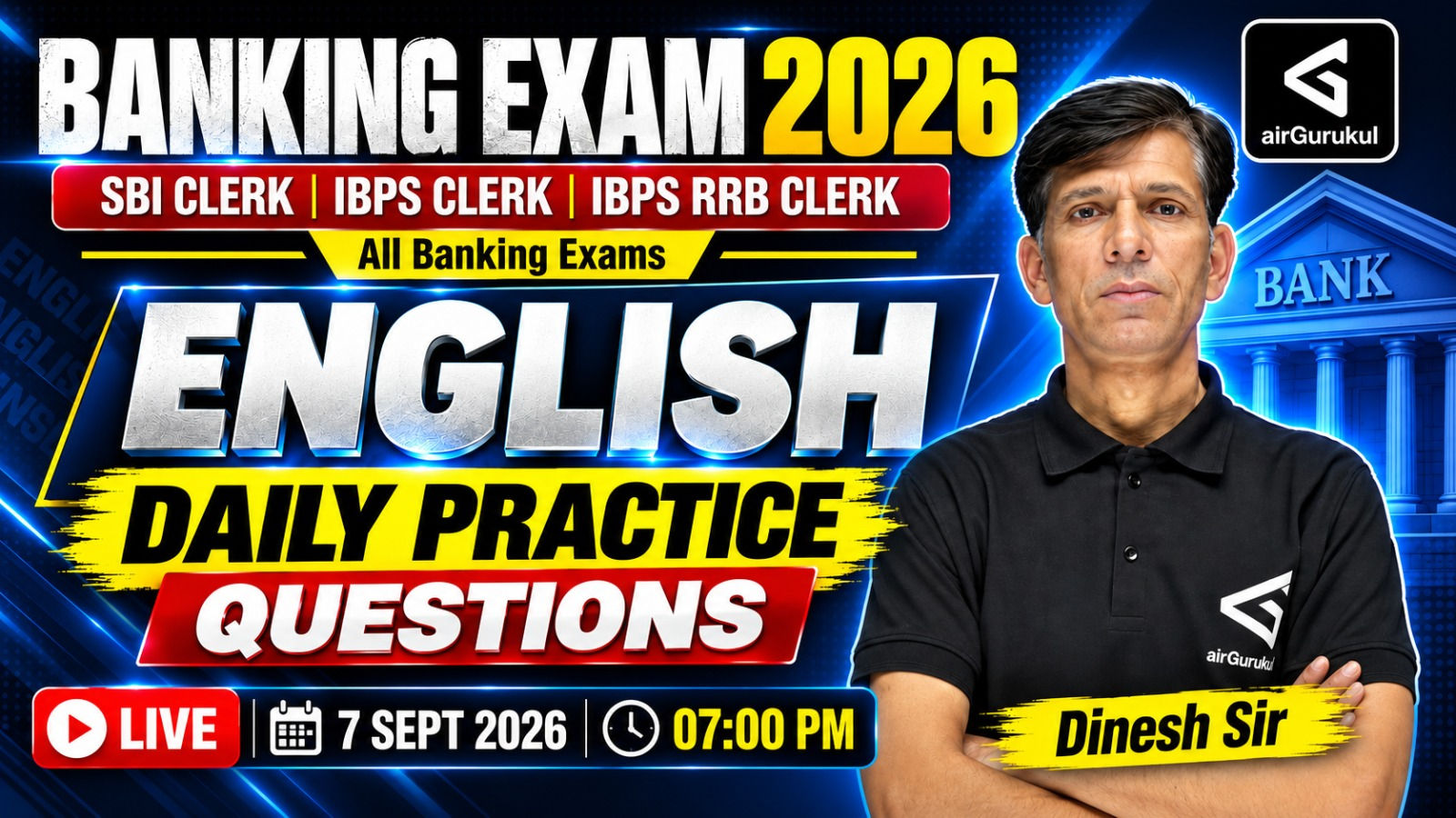 BANKING EXAM 2026 English Daily Practice Questions | SBI Clerk | IBPS Clerk | RRB Clerk #banking – airGurukul