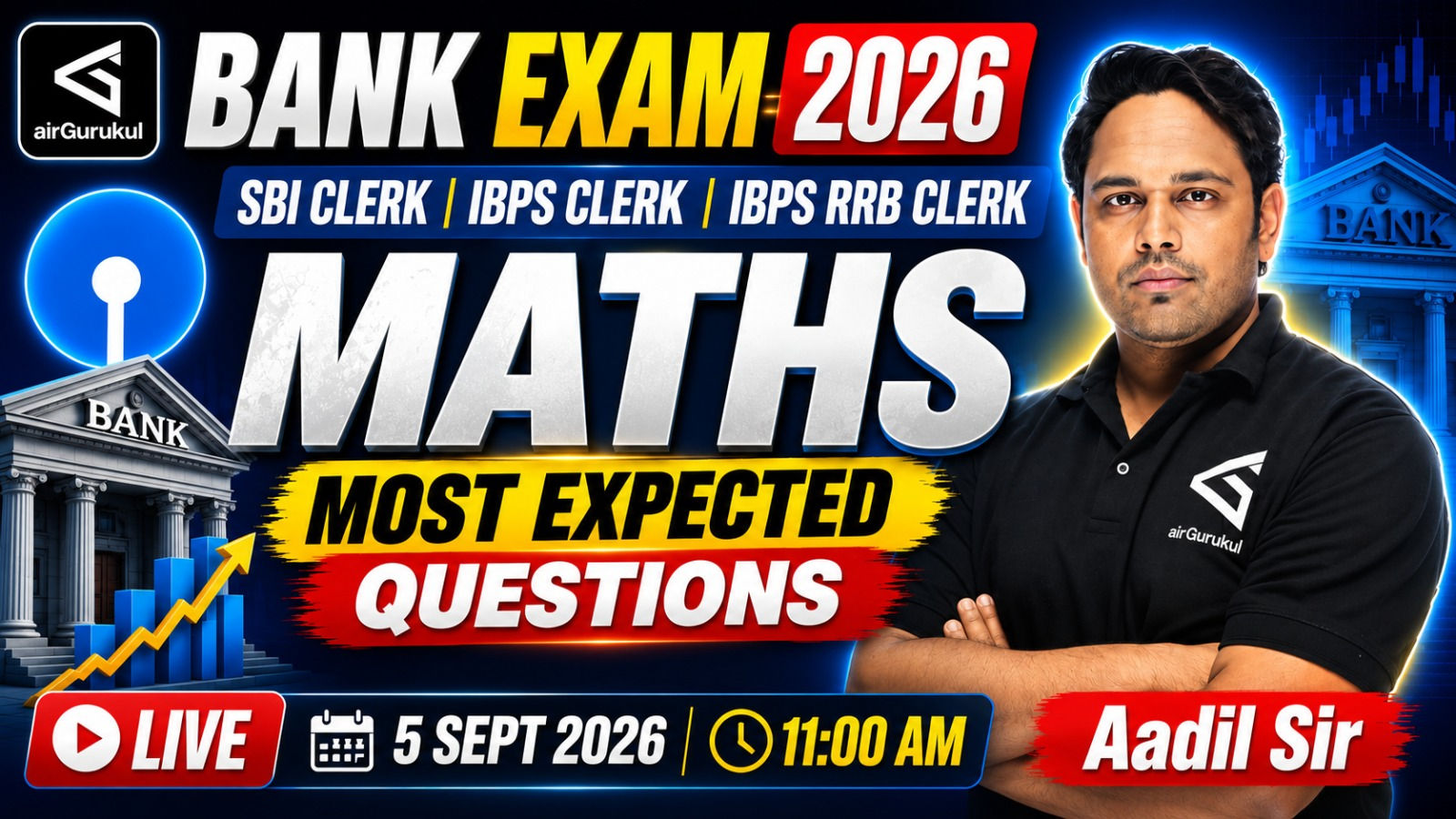 BANK EXAM 2026 Maths Most Expected Questions | SBI Clerk | IBPS Clerk | RRB Clerk #rrb – airGurukul