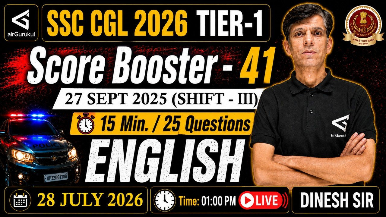 SSC CGL 2026 English | 25 Sept 2025 Shift–3 PYQs with Solution | Grammar & Vocabulary Practice – airGurukul