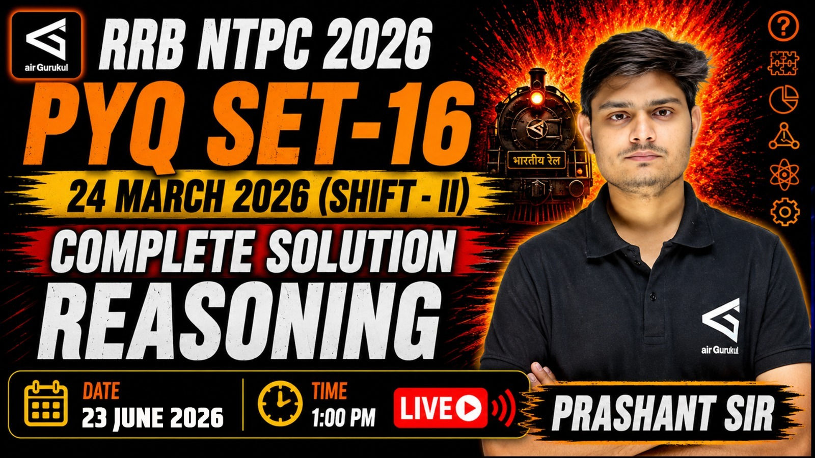 RRB NTPC 2026 Reasoning | Graduate Level 24 March 2026 Shift -2 General Intelligence PYQs with Trick – airGurukul