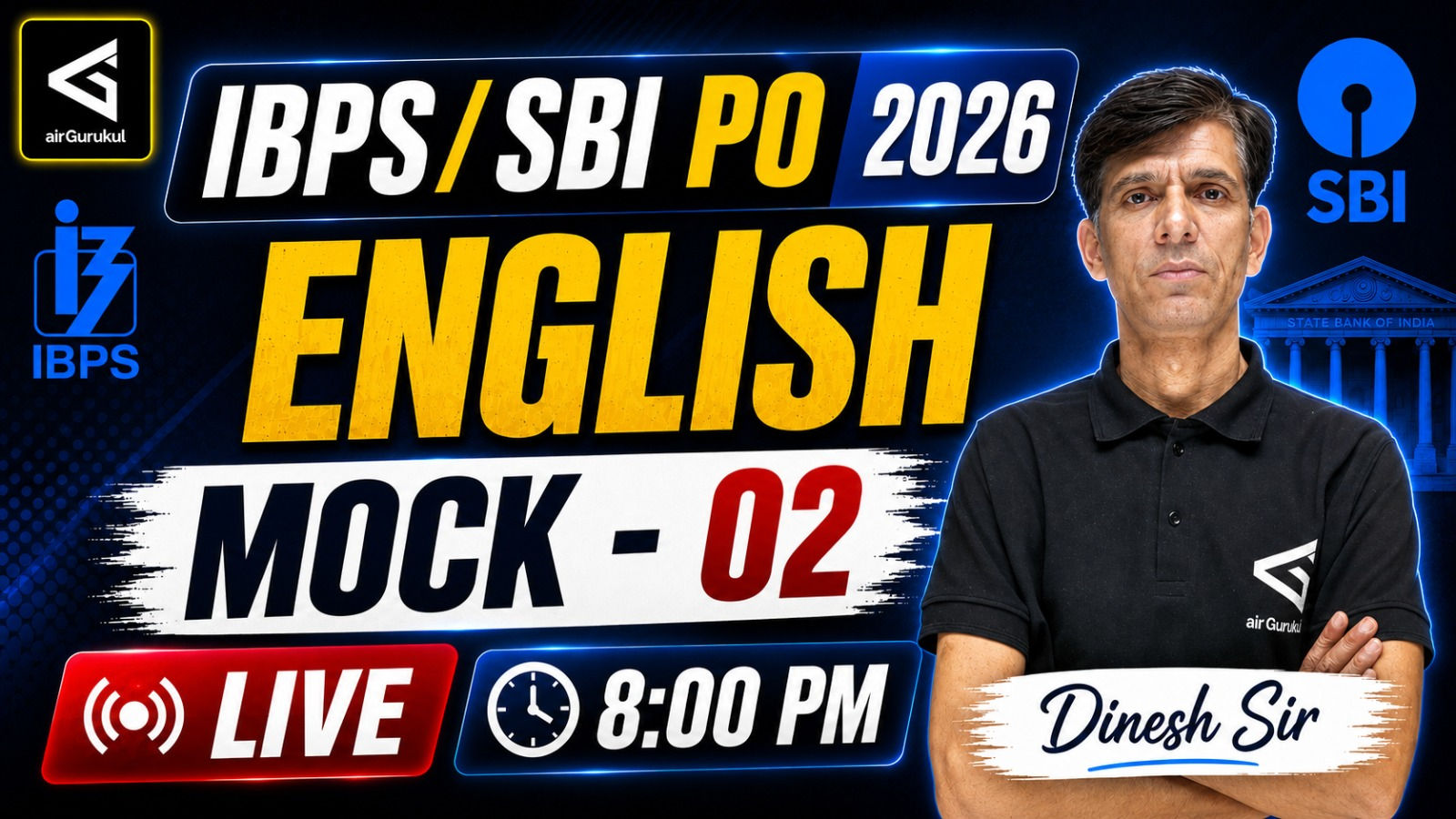 All Banking Exams | IBPS PO | SBI PO 2026 | English | Mock - 02 | Most Expected Questions – airGurukul