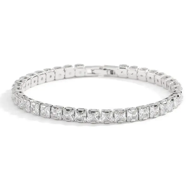 Thumbnail: Pure Silver 17.5-18cm Tennis Bracelet