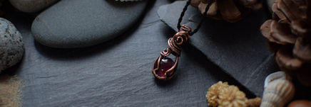 bijou artisanal celtique bretagne Martel & Enclume pendentif cuivre pierre fine