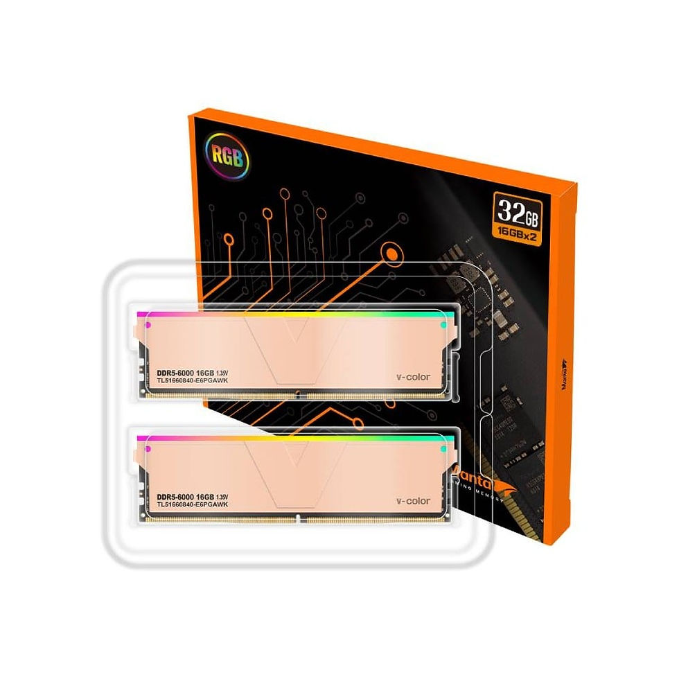 ภาพขนาดย่อ: แรมพีซี v-color DDR5 32GB/6000MHz.CL40 (16GBx2) Golden Armis RGB