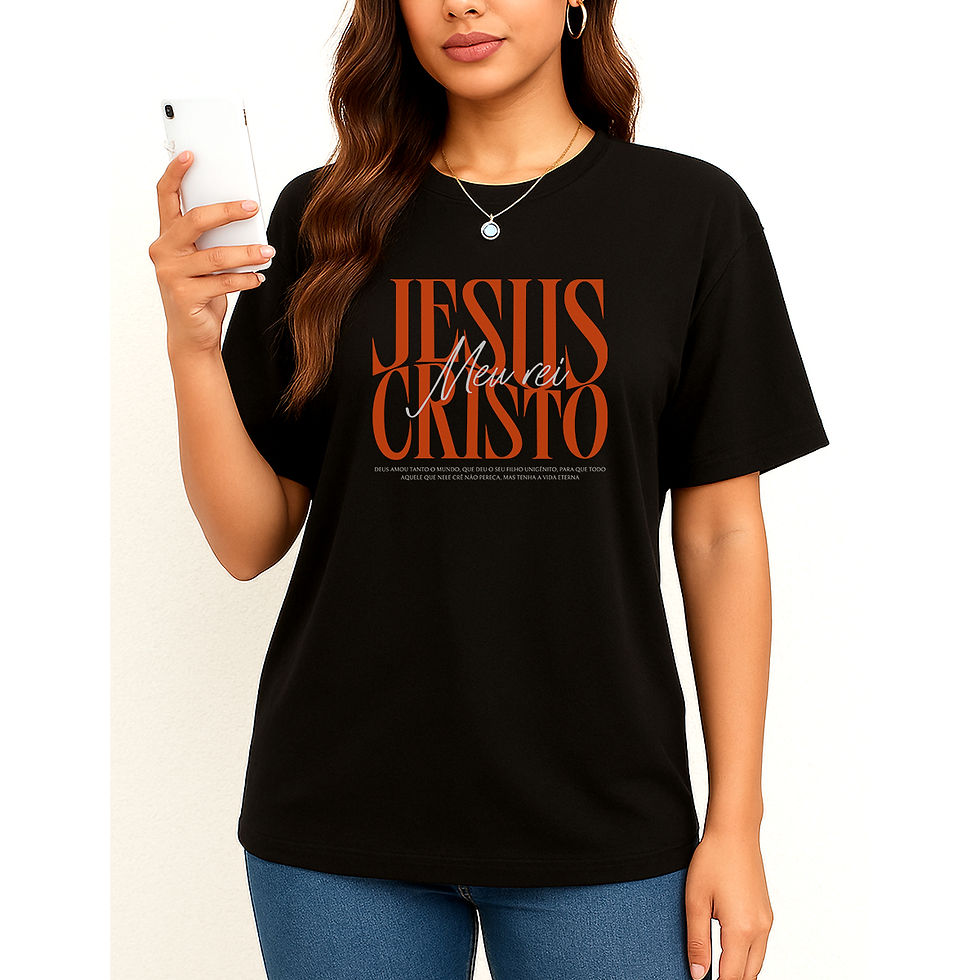 Miniatura: Camiseta Jesus Cristo Meu Rei 100% Algodão Premium