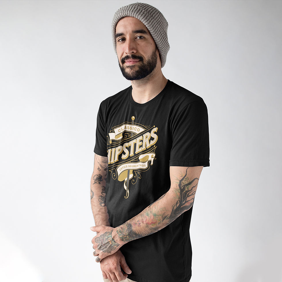 Miniatura: Camiseta Masculina Hipsters Estilo Segmentado Vintage Retro