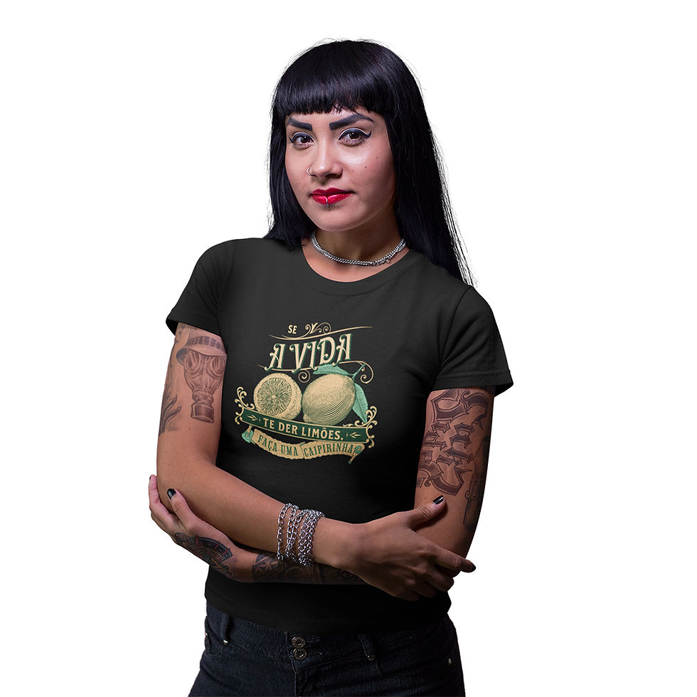 Miniatura: Camiseta Feminina Faça Uma Caipirinha Limões Baby Look