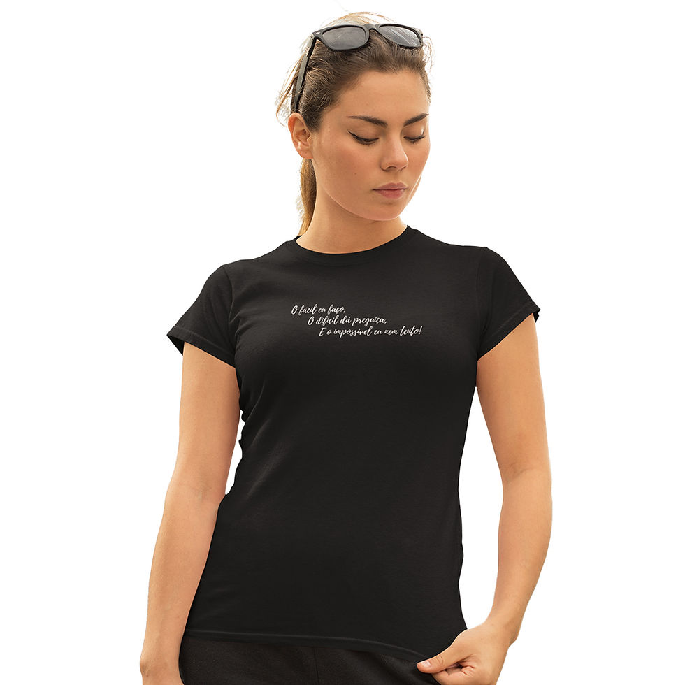 Miniatura: Camiseta Feminina O Fácil eu Faço, O Difícil dá Preguiça