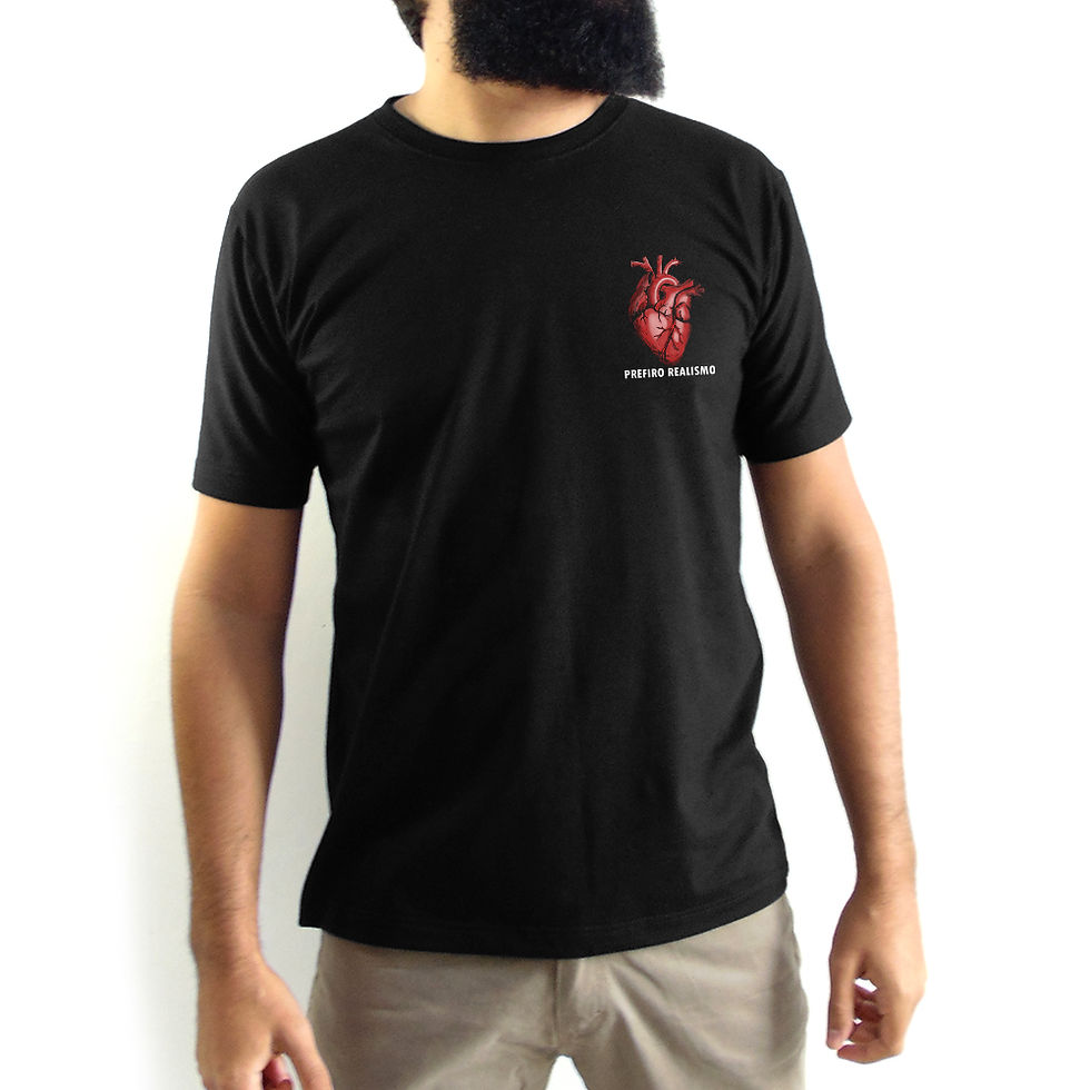 Miniatura: Camiseta Masculina Coração Prefiro Realismo Amor Real