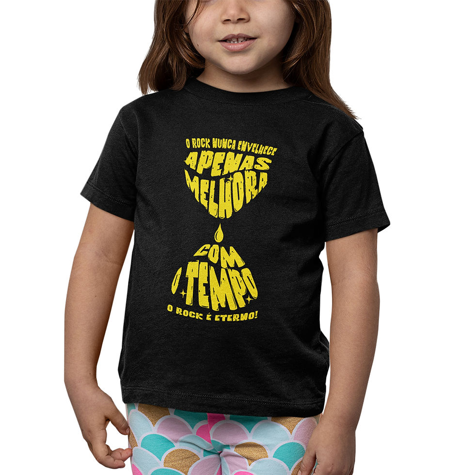 Miniatura: Camiseta Infantil Unissex Tempo o Rock Nunca Envelhece