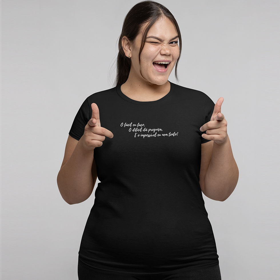 Miniatura: Camiseta Feminina O Fácil eu Faço, O Difícil dá Preguiça