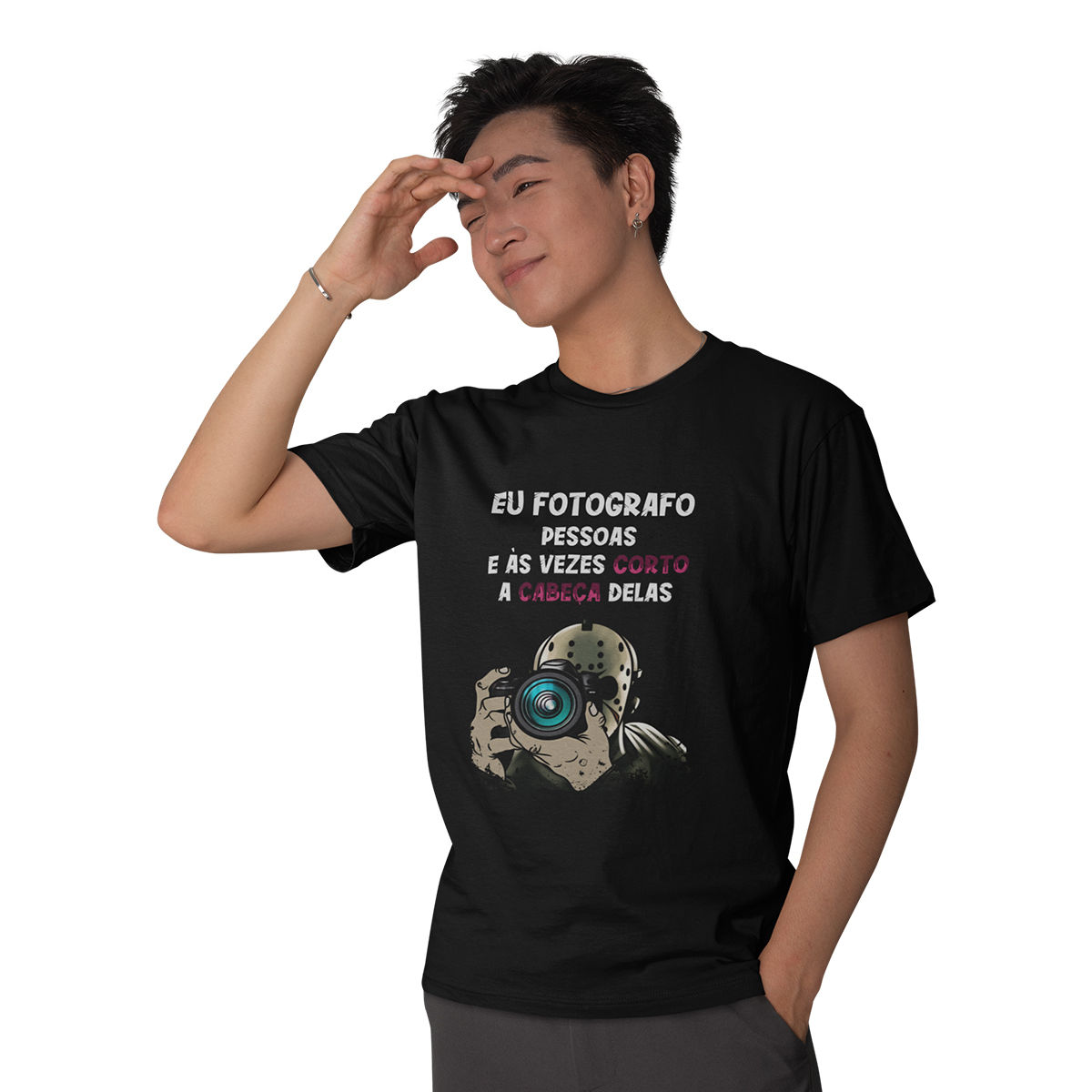 Camiseta Masculina Jason Fotógrafo Preta