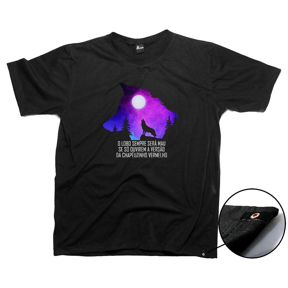 Miniatura: Camiseta Masculina Lobo Chapeuzinho Vermelho Direito Penal