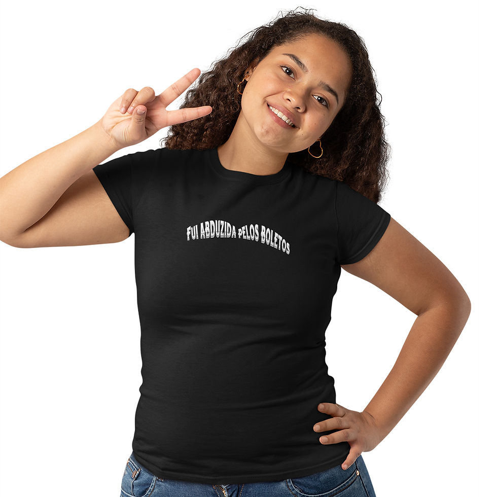 Miniatura: Camiseta Feminina Frase Abduzida Pelos Boletos Hipsters