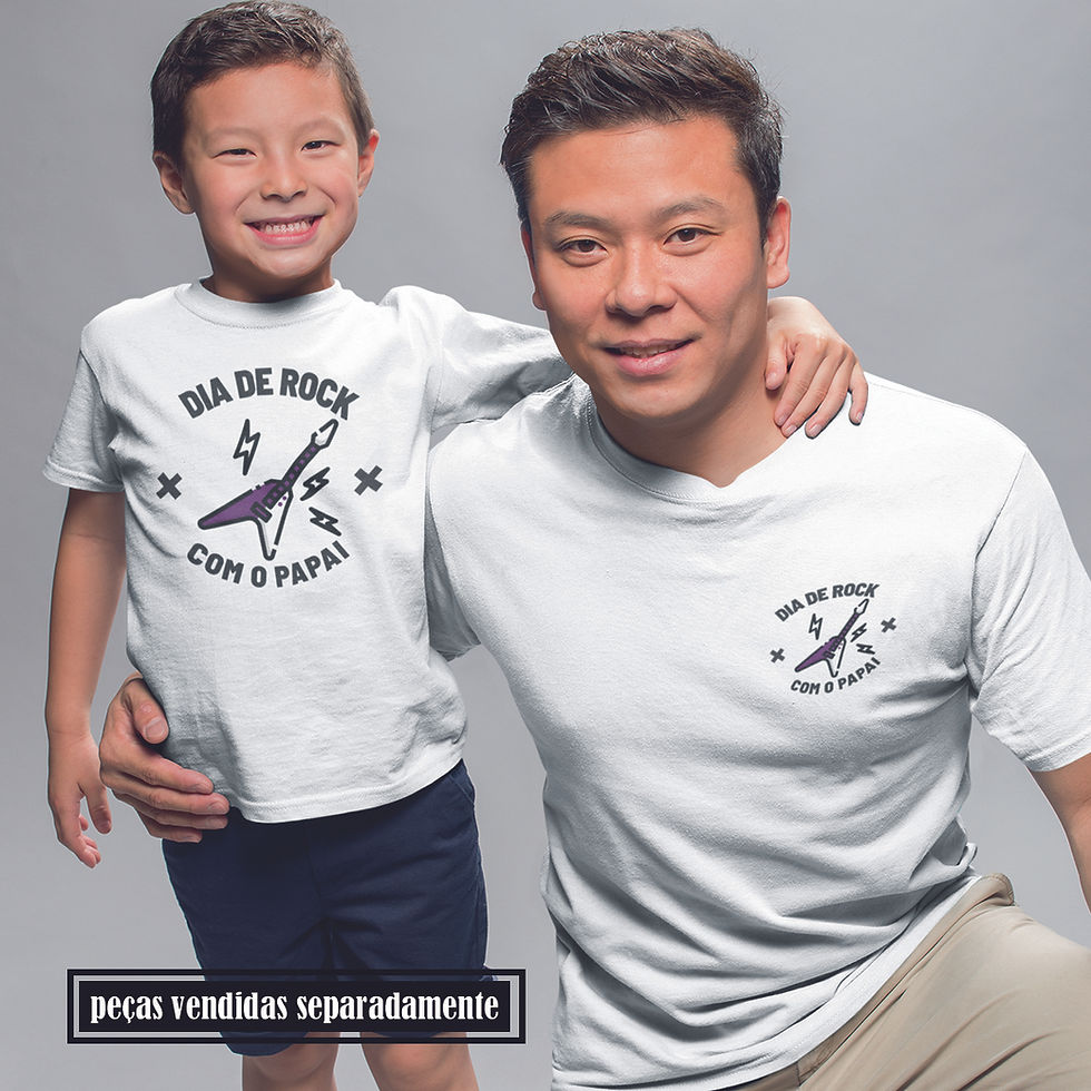 Miniatura: Camiseta Masculina Dia de Rock Com Papai