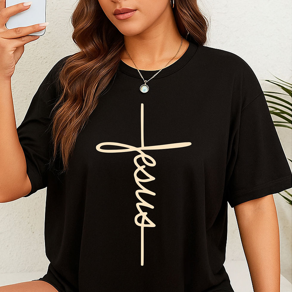 Miniatura: Camiseta Jesus Nome e Cruz 100% Algodão Premium