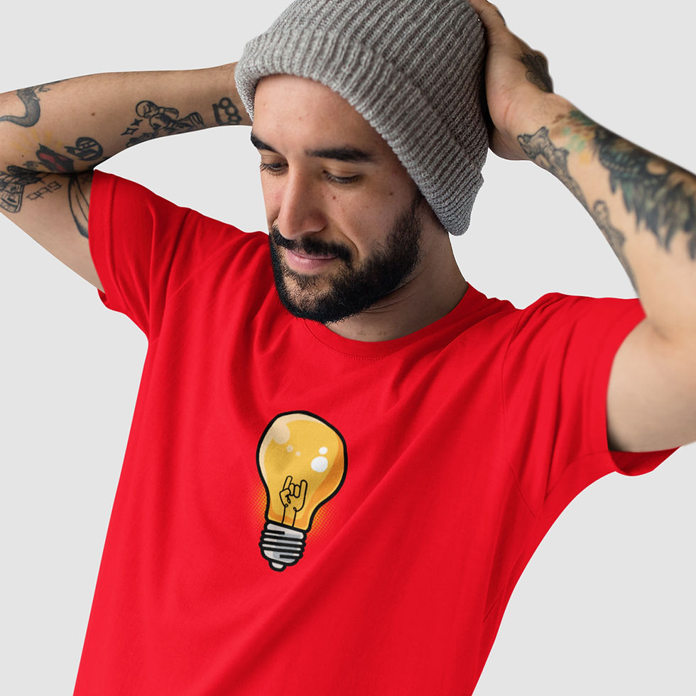 Miniatura: Camiseta Lâmpada Idéia Rock Masculina Hipsters