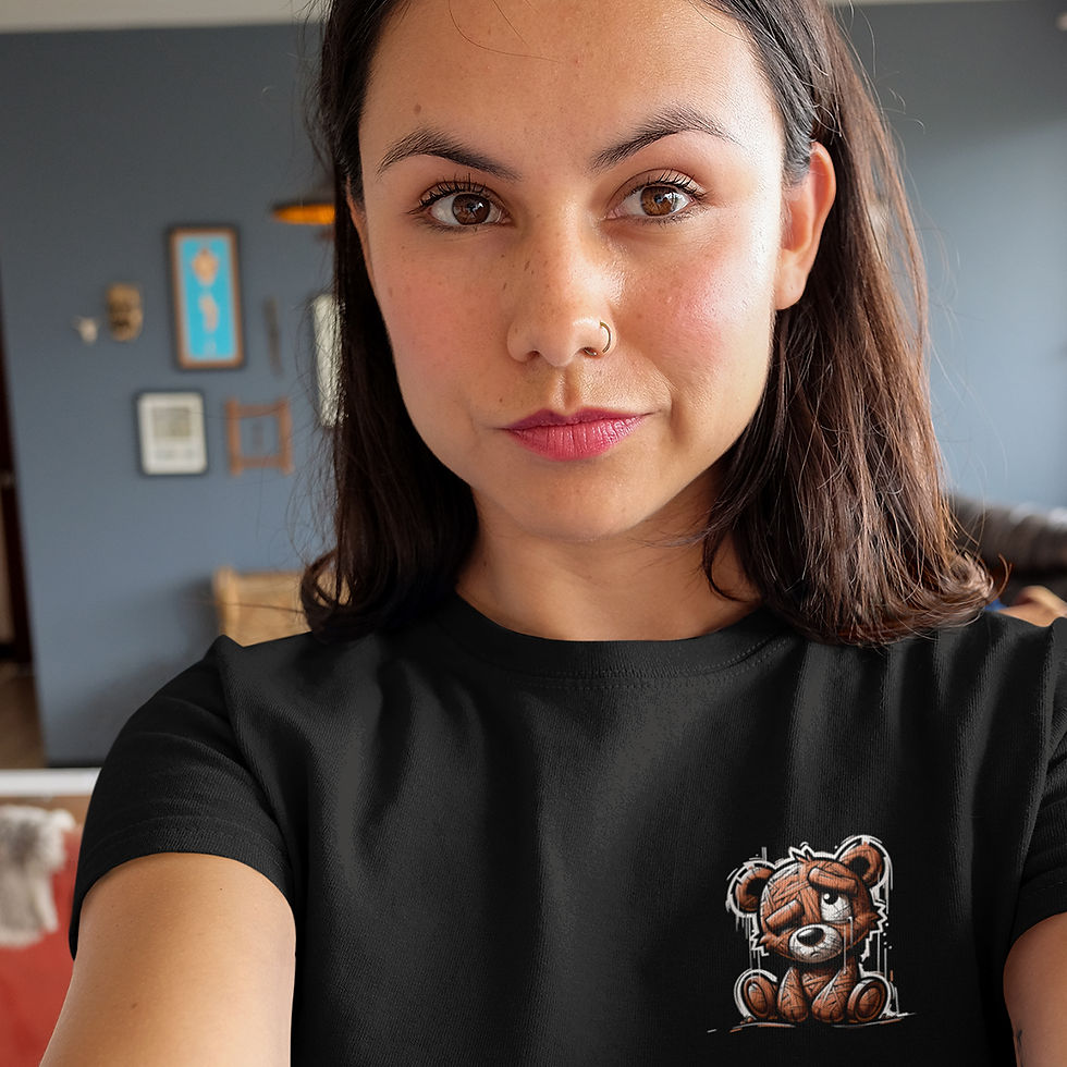 Miniatura: Camiseta Feminina Ursinho Triste Streetwear