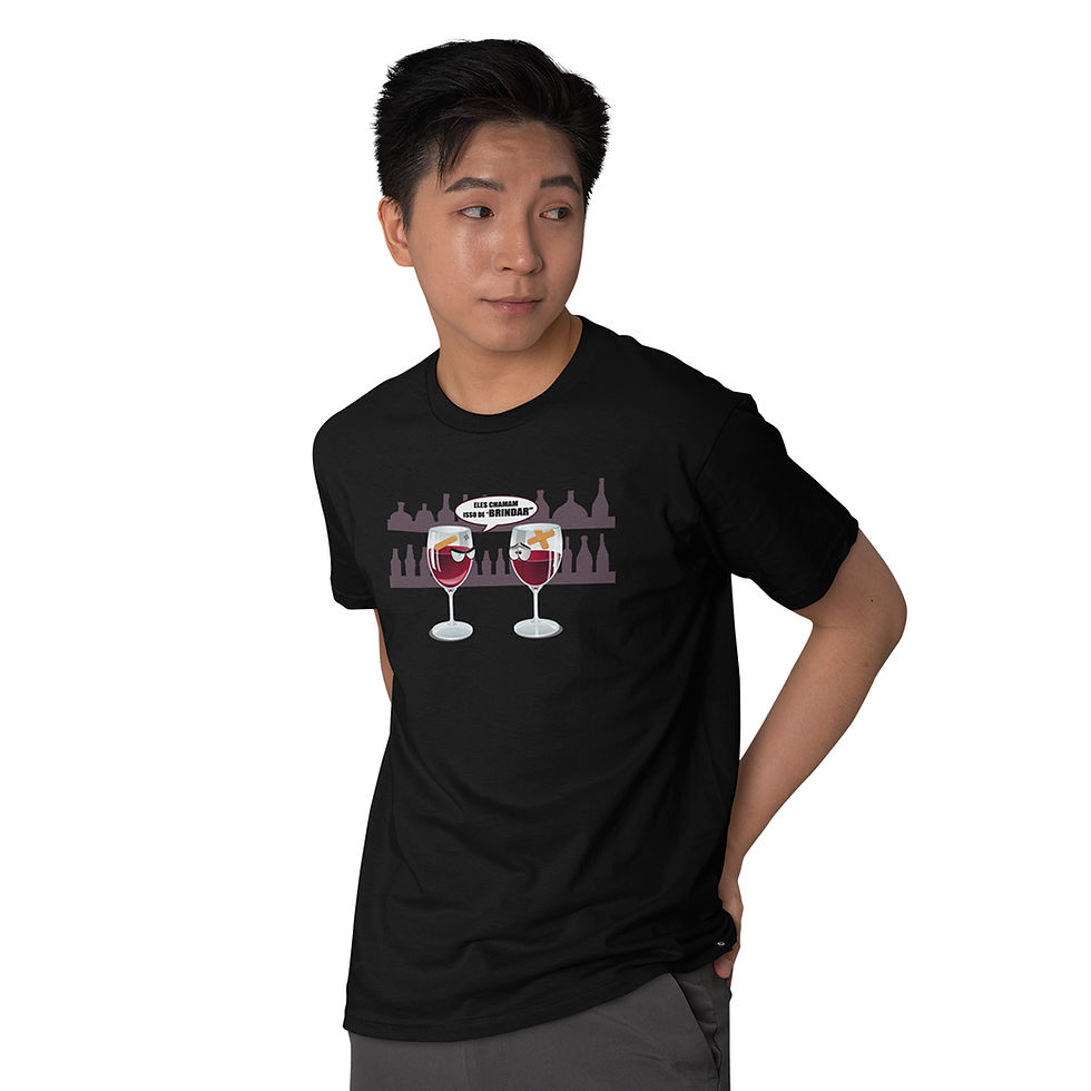 Miniatura: Camiseta Masculina Taças Vinho Brindar Bebida Saúde Tim Tim